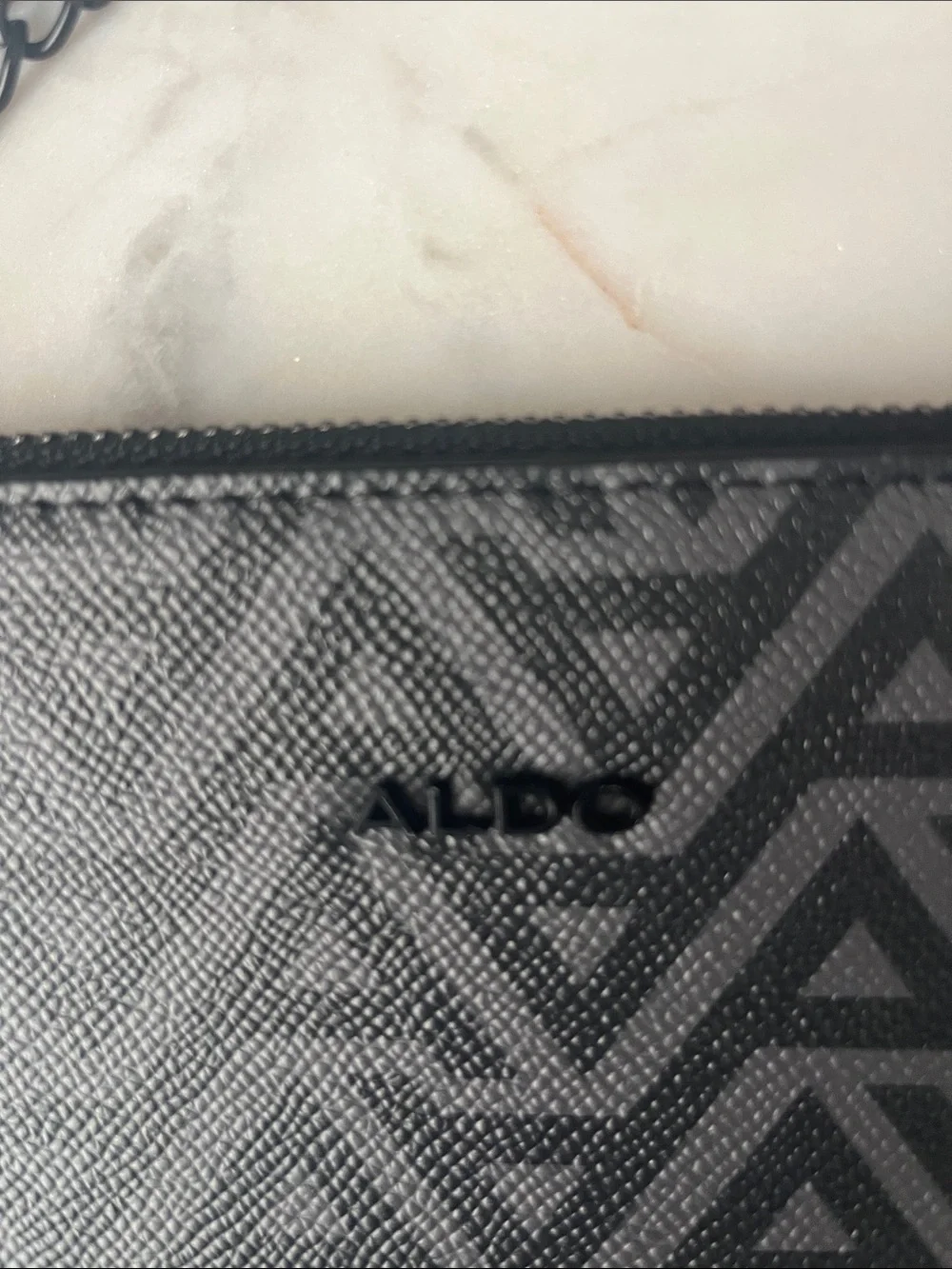 Aldo Black Geometric Chain Wrist Clutch